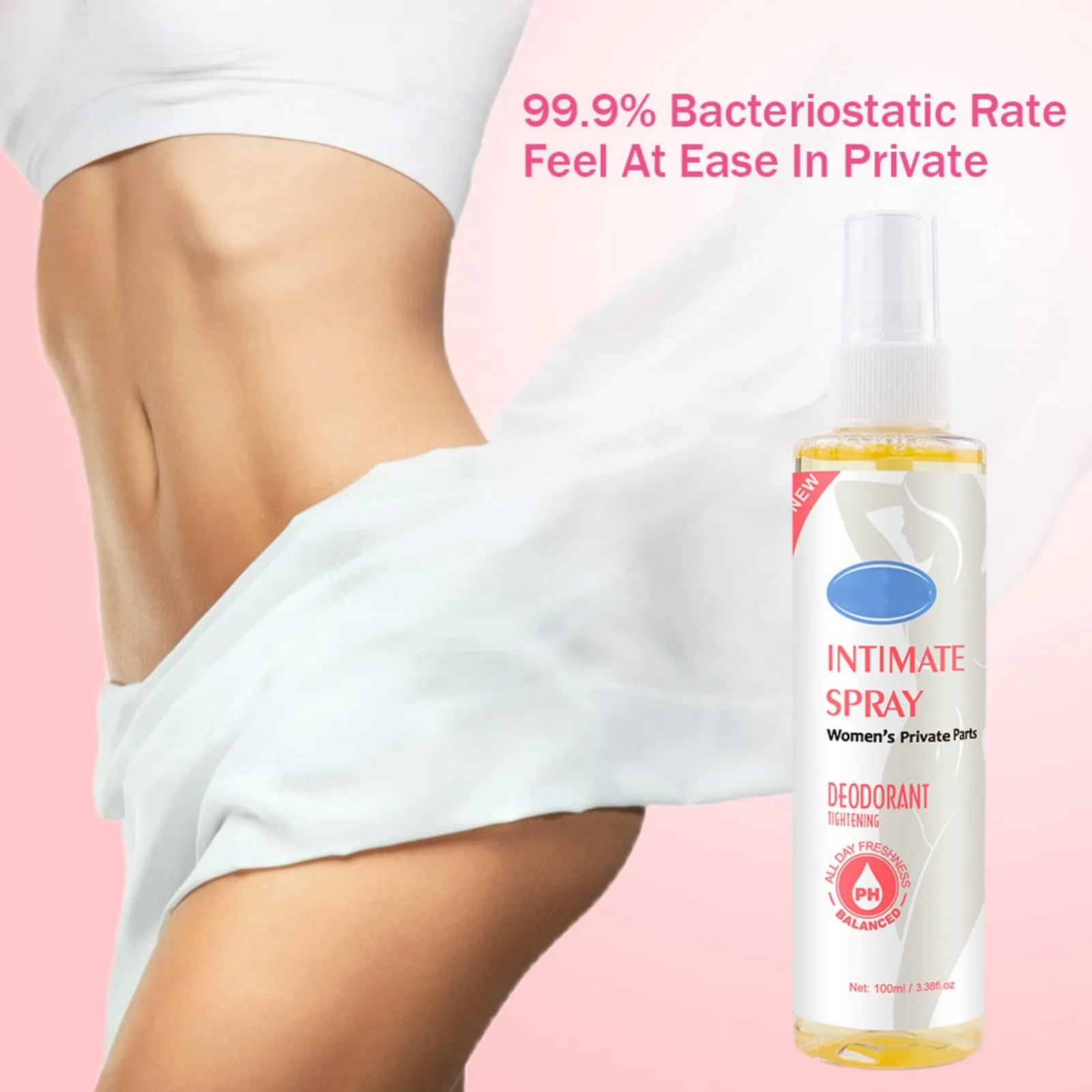 100ml Intimate Spray, Feminine Deodorant Spray, Portable Herbal Extracts Feminine Private Parts Cleaning Deodorant Spray