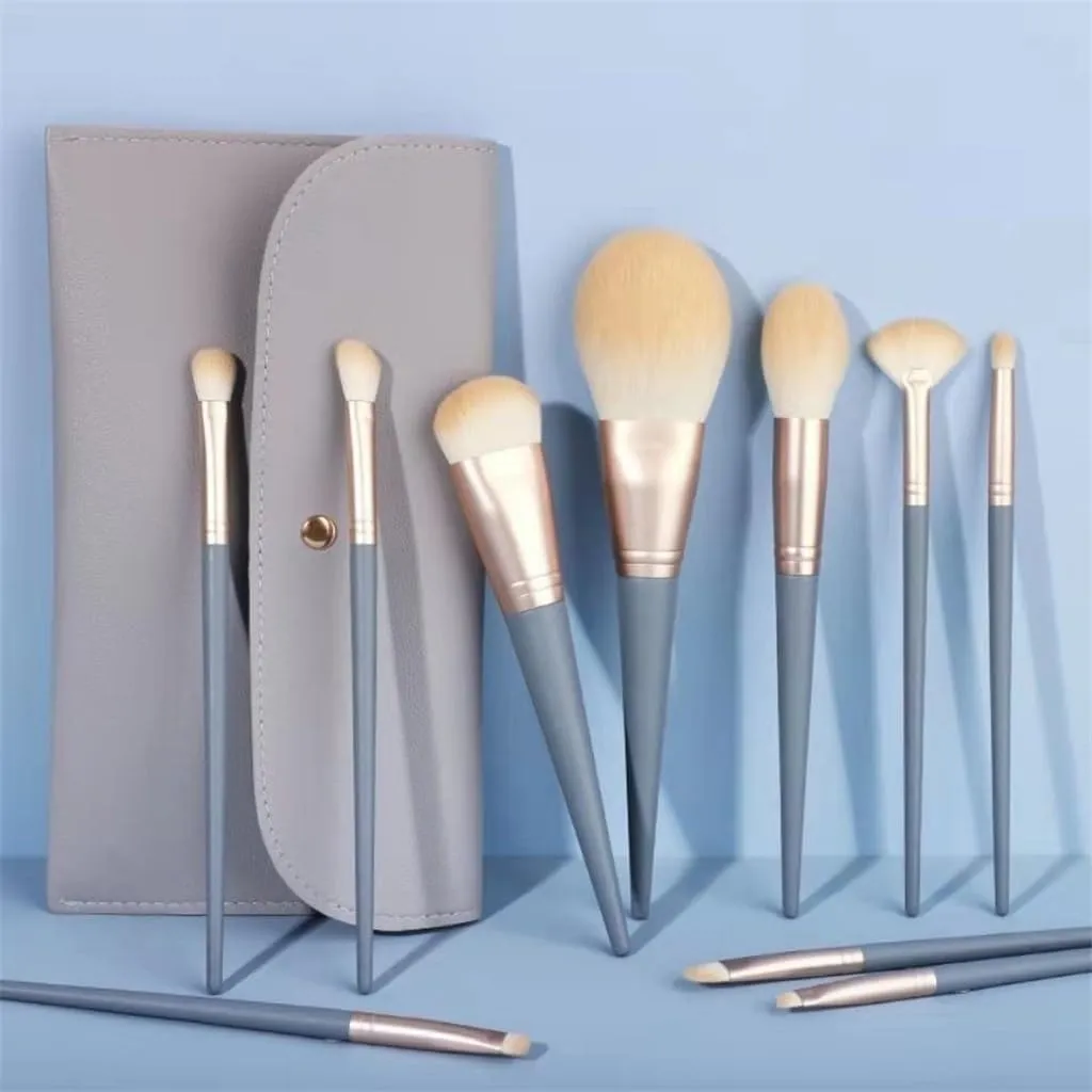 10pcs Bridge Makeup Brush Set Loose Powder Brush Eyeshadow Brush Foundation Brush Soft Hair