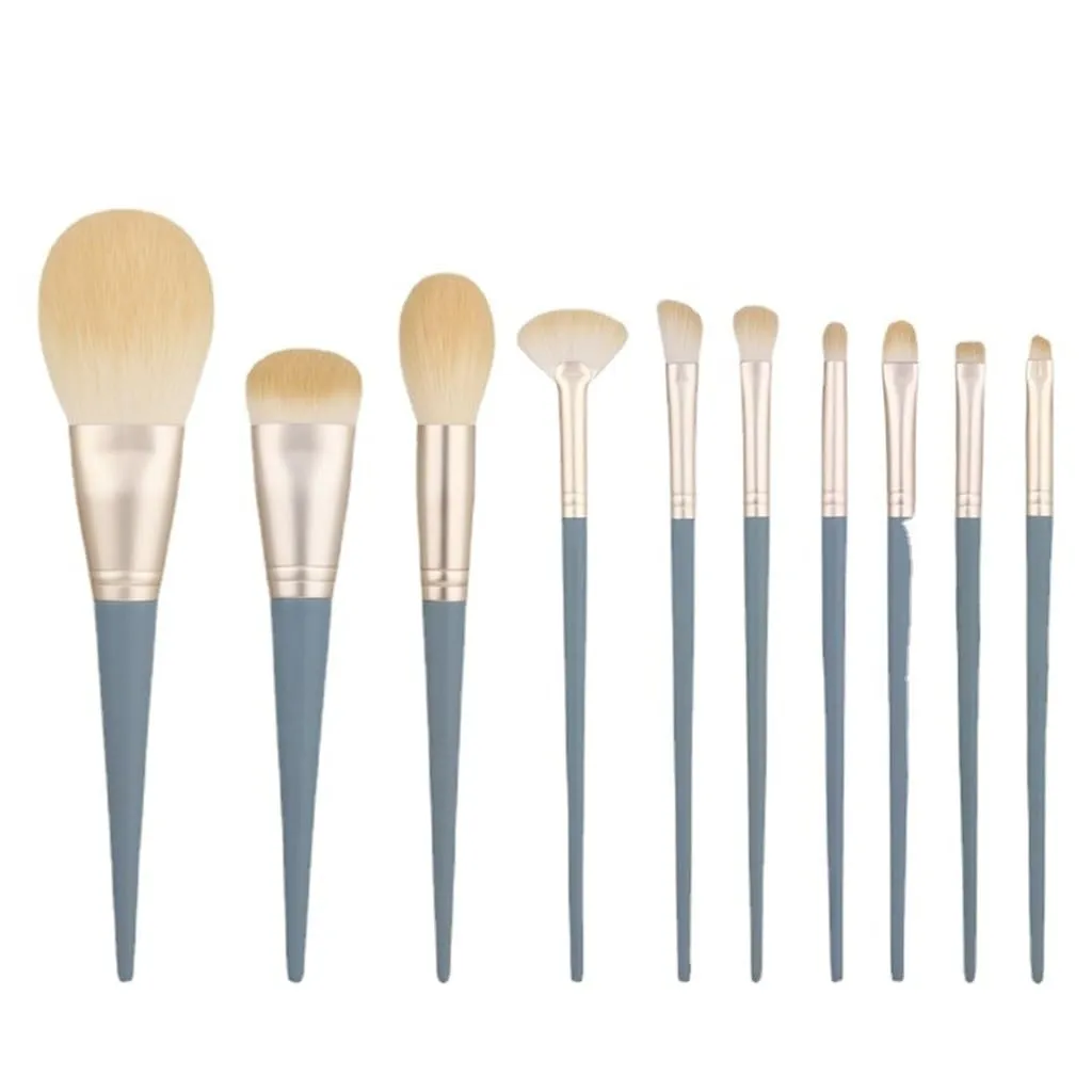 10pcs Bridge Makeup Brush Set Loose Powder Brush Eyeshadow Brush Foundation Brush Soft Hair