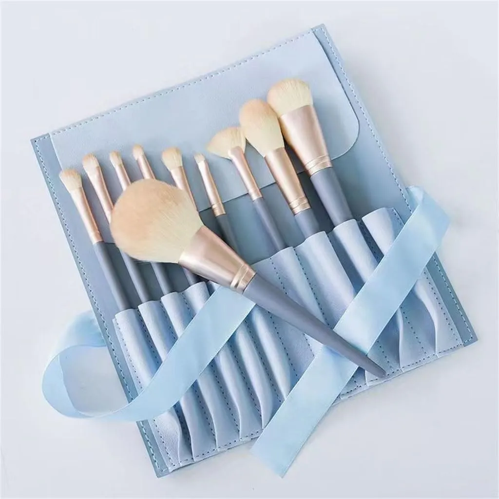 10pcs Bridge Makeup Brush Set Loose Powder Brush Eyeshadow Brush Foundation Brush Soft Hair