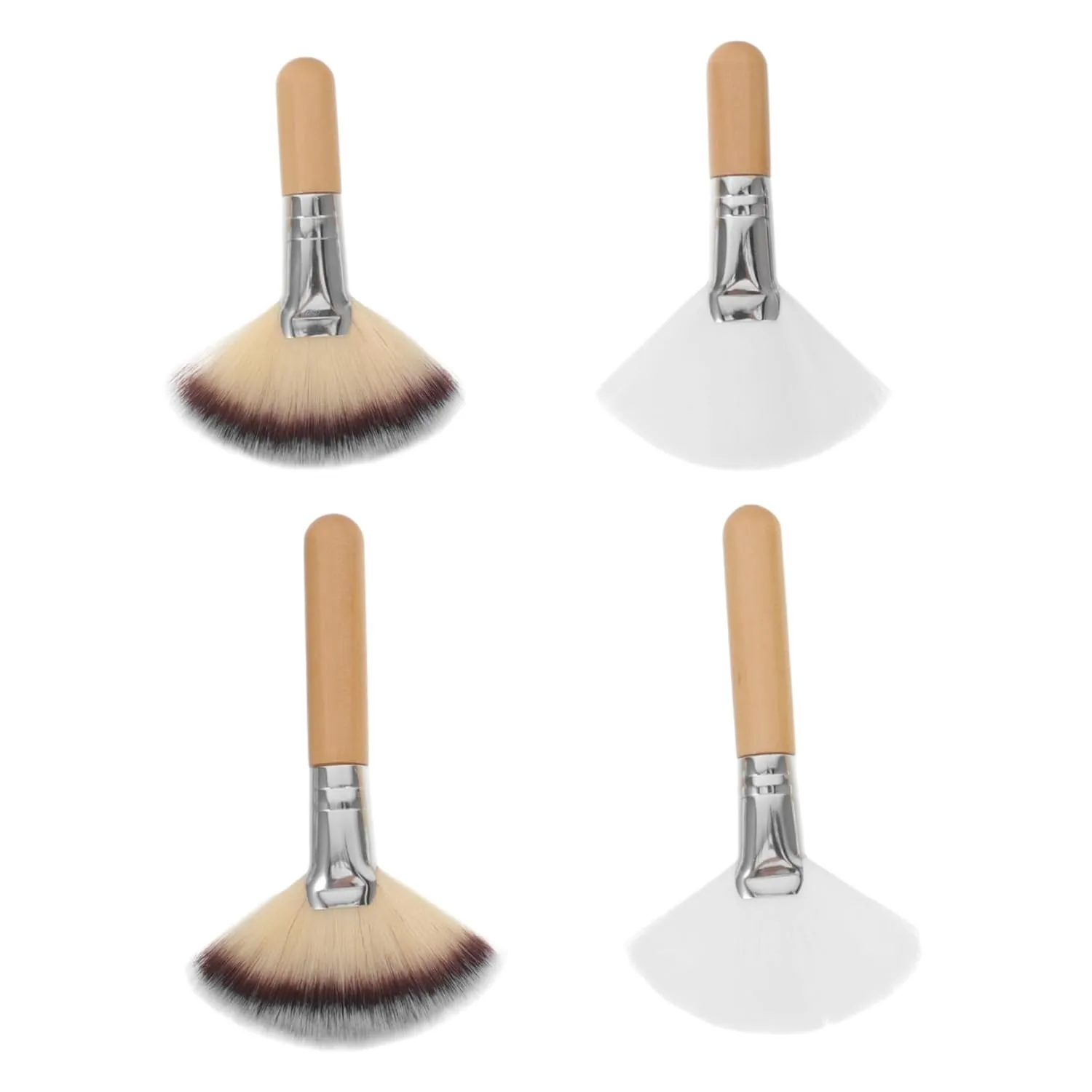 12pcs Fan Face Brush Soft Bristle Makeup Tools for Setting Powder Highlighting Includes Handle Brushes for Women Professional Makeup Application