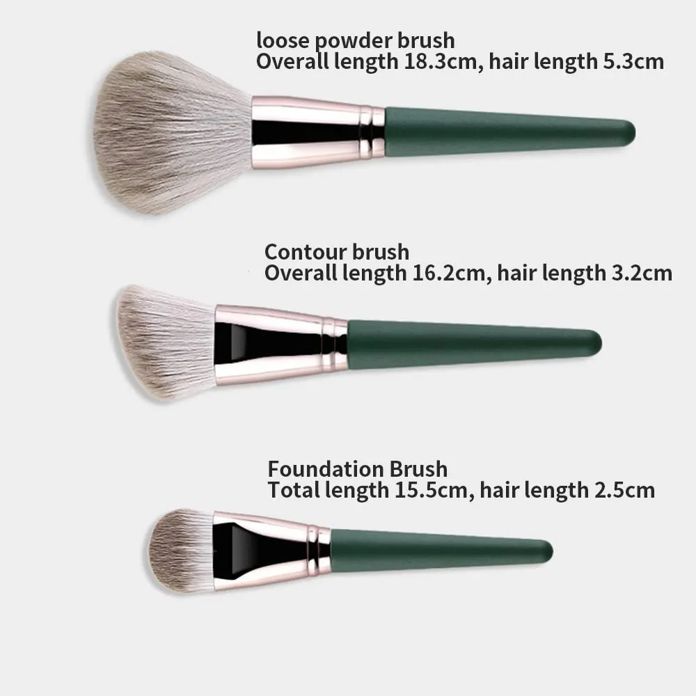 14 Makeup Brush Sets Green Soft Hair Makeup Tools Loose Powder Brush Foundation Brush Blush Brush Beauty Tools Professional Makeup Tools Premium Synthetic Professional Eye Brushes Kit (14 sets of brushes   brush pack)