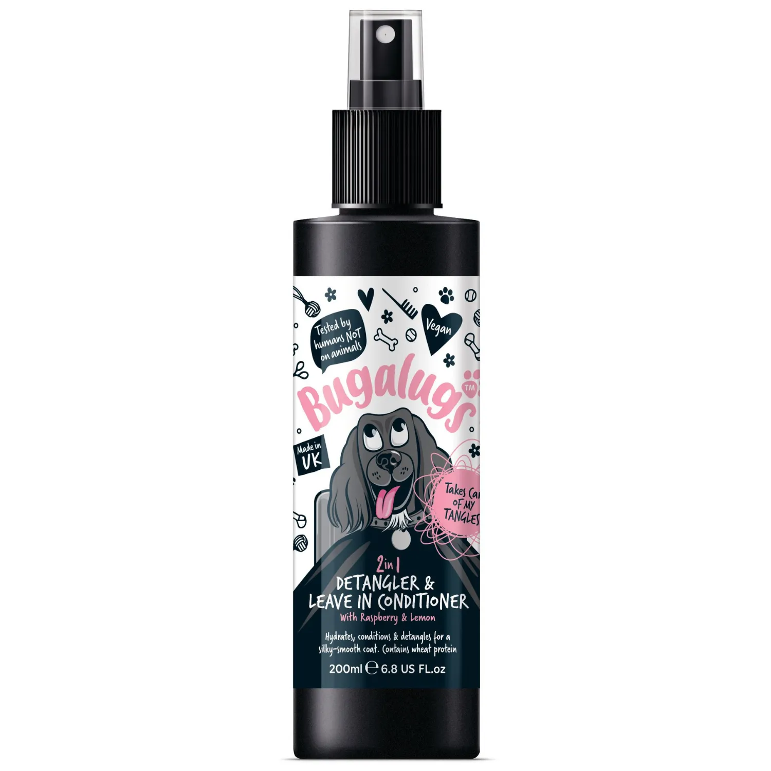2 in 1 Detangler & Leave in Conditioner with Raspberry & Lemon for Dogs