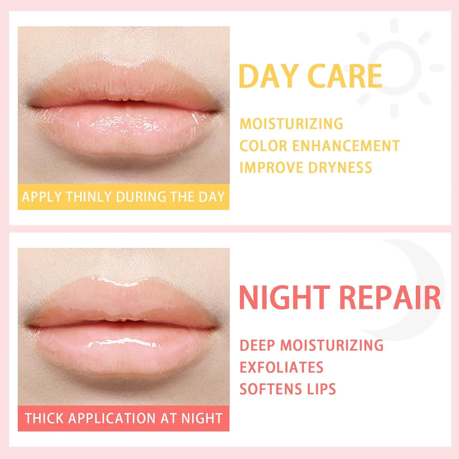 2 Pcs Bee Lip Balm Honey Pot, Lip Mask Overnight Honey Lip Balm Lip Exfoliate with Stick, Moisturizing Sleeping Lip Mask Day & Night Lip Care - Hydrate Repair Prevent Dry Cracked Scrub (2 Honey)