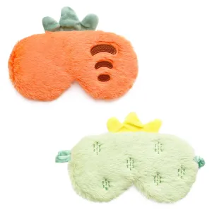 2 Pcs Plush Fluffy Sleep Eye Mask Cute Cartoon Vegetable Sleep Eye Mask Elastic Sleep Eye Mask for Travel Office Home Sleeping