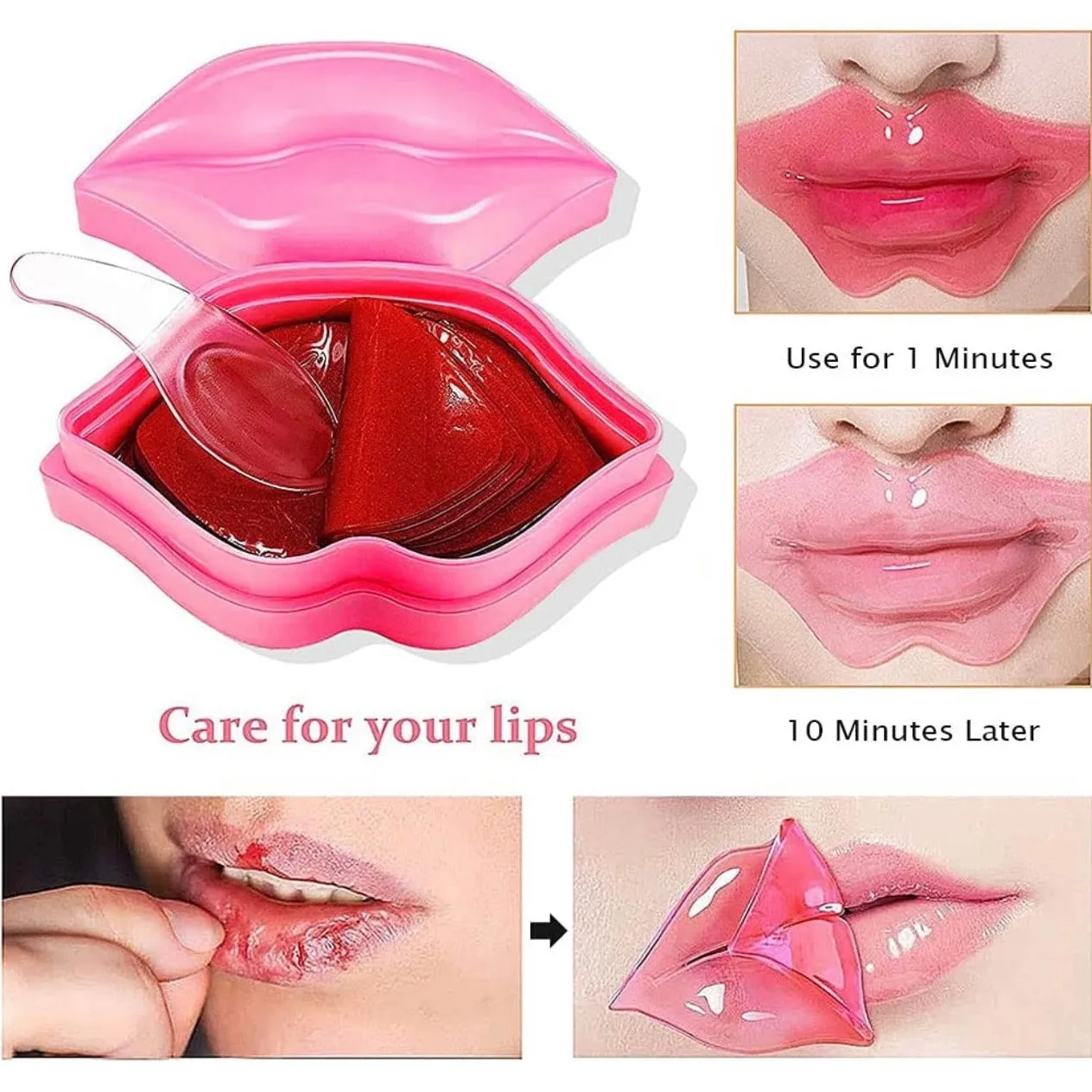 20 Piece PKB Luxury Korean Beauty Moisturizing Lip Treatment Masks