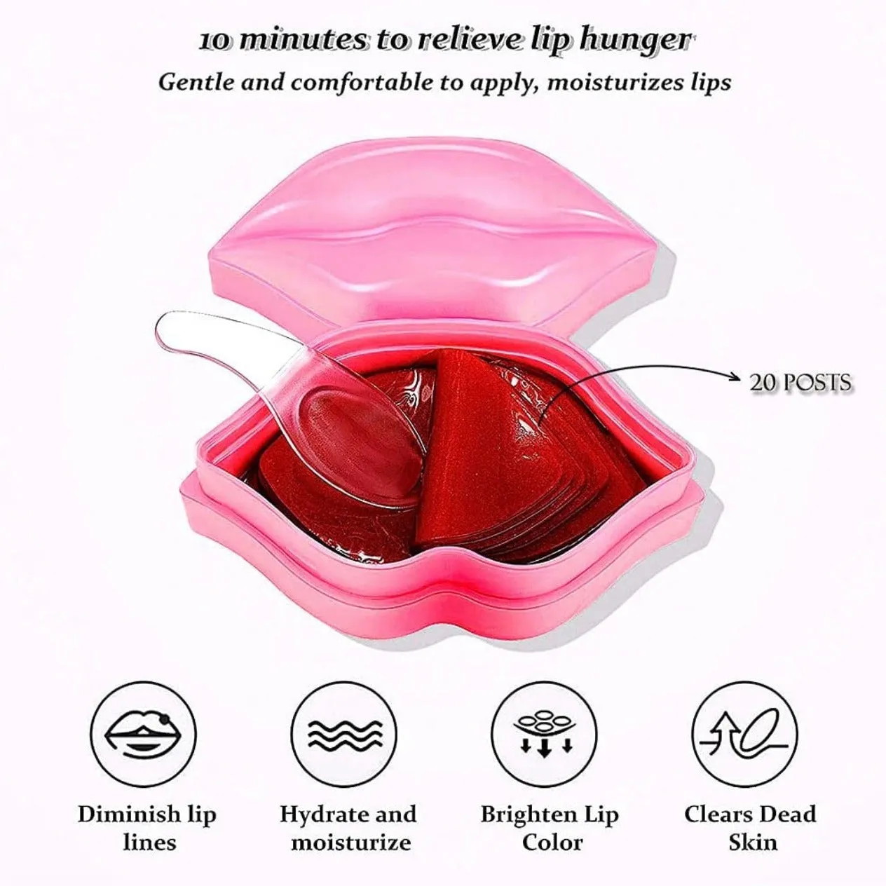 20 Piece PKB Luxury Korean Beauty Moisturizing Lip Treatment Masks