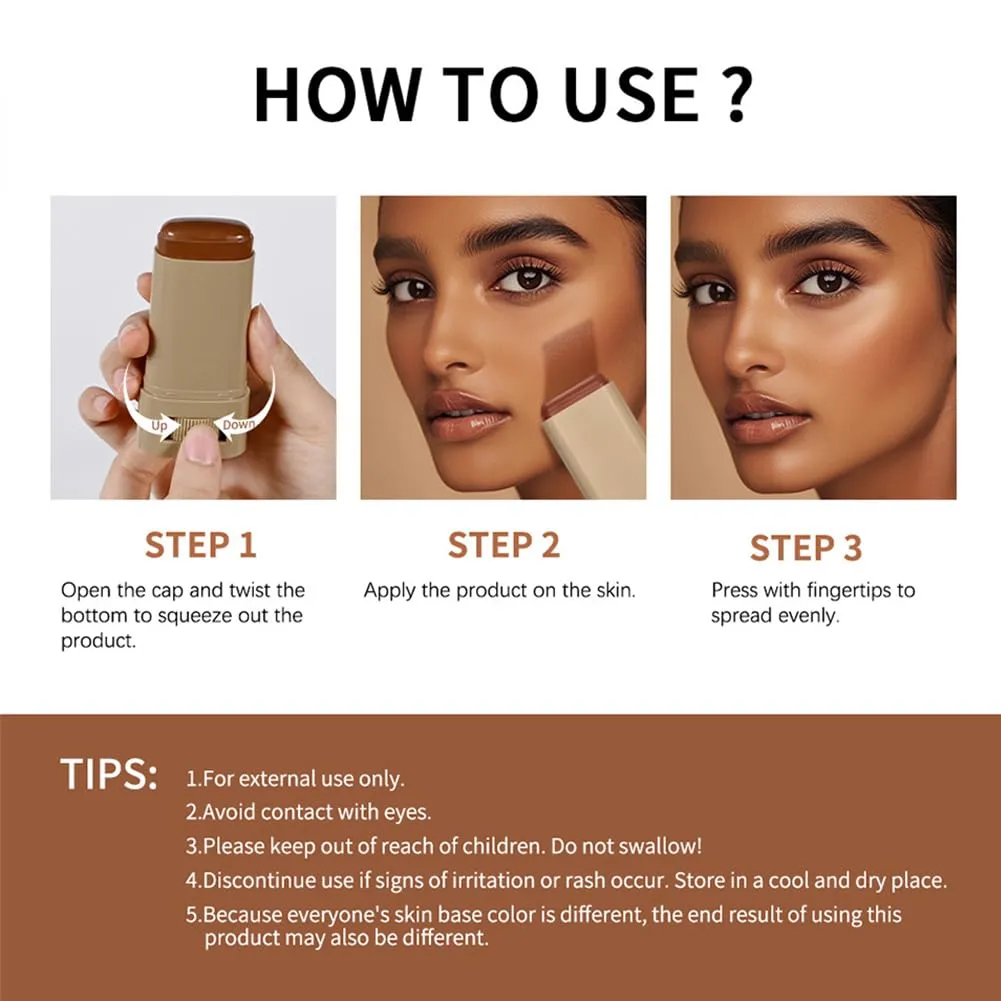 2PCS 3-in-1combining Foundation Stick Beauty Balm Serum Boosted Skin Tint,Solid Tinted Moisturizing Serum Contour Foundation Face for Women,Natural Finish Makeup,Buildable Medium-to-Full Coverage(#03)