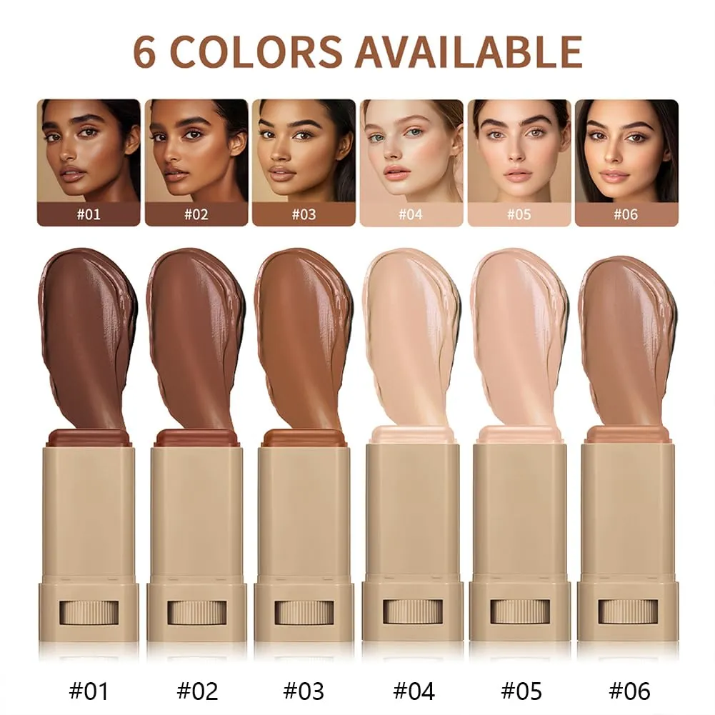 2PCS 3-in-1combining Foundation Stick Beauty Balm Serum Boosted Skin Tint,Solid Tinted Moisturizing Serum Contour Foundation Face for Women,Natural Finish Makeup,Buildable Medium-to-Full Coverage(#03)