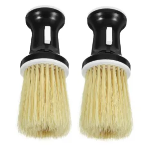 2pcs Ergonomic Neck Duster Brush for Women Detachable Head Powder Applicator for Hair Cutting Loose Hair Cleaning and Scalp Massage for Home and Salon Use