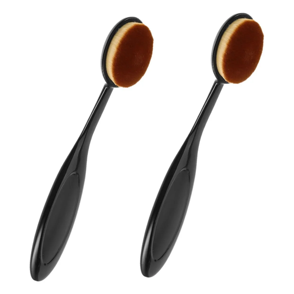 2pcs Loose Powder Brushes Set Soft Dense Bristles for Foundation and Concealer Application Travel-friendly Makeup Tools for Blending and Buffing