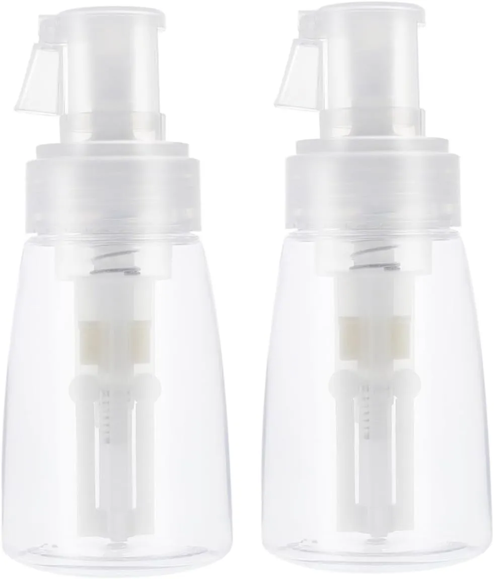 2Pcs Refillable Powder Spray Containers Plastic Hair Spray Bottles for Barbershop Use for Even Powder Dispensing Home and Salon Settings Each