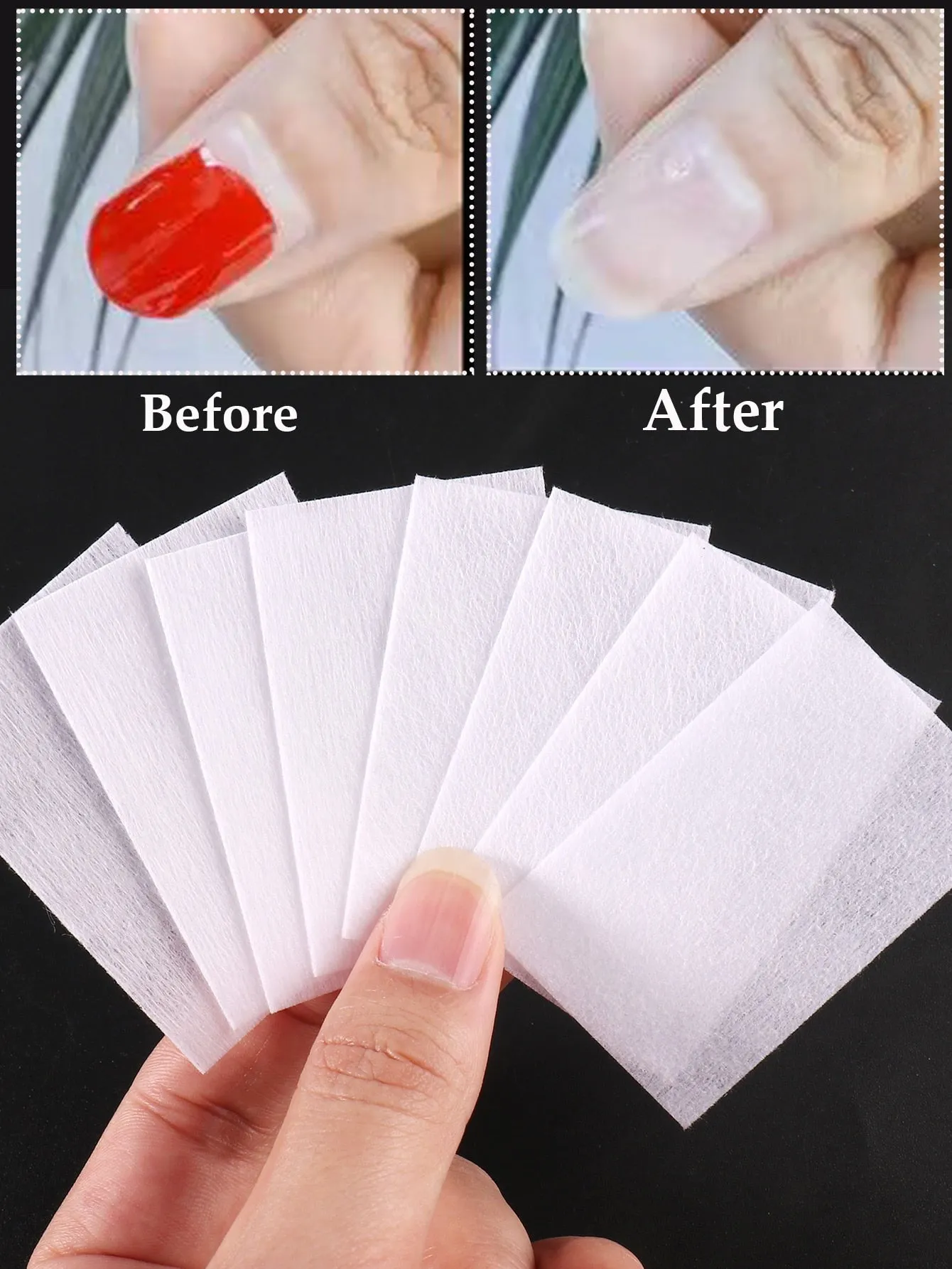 540Pcs White Gel Nail Polish Remover Pads
