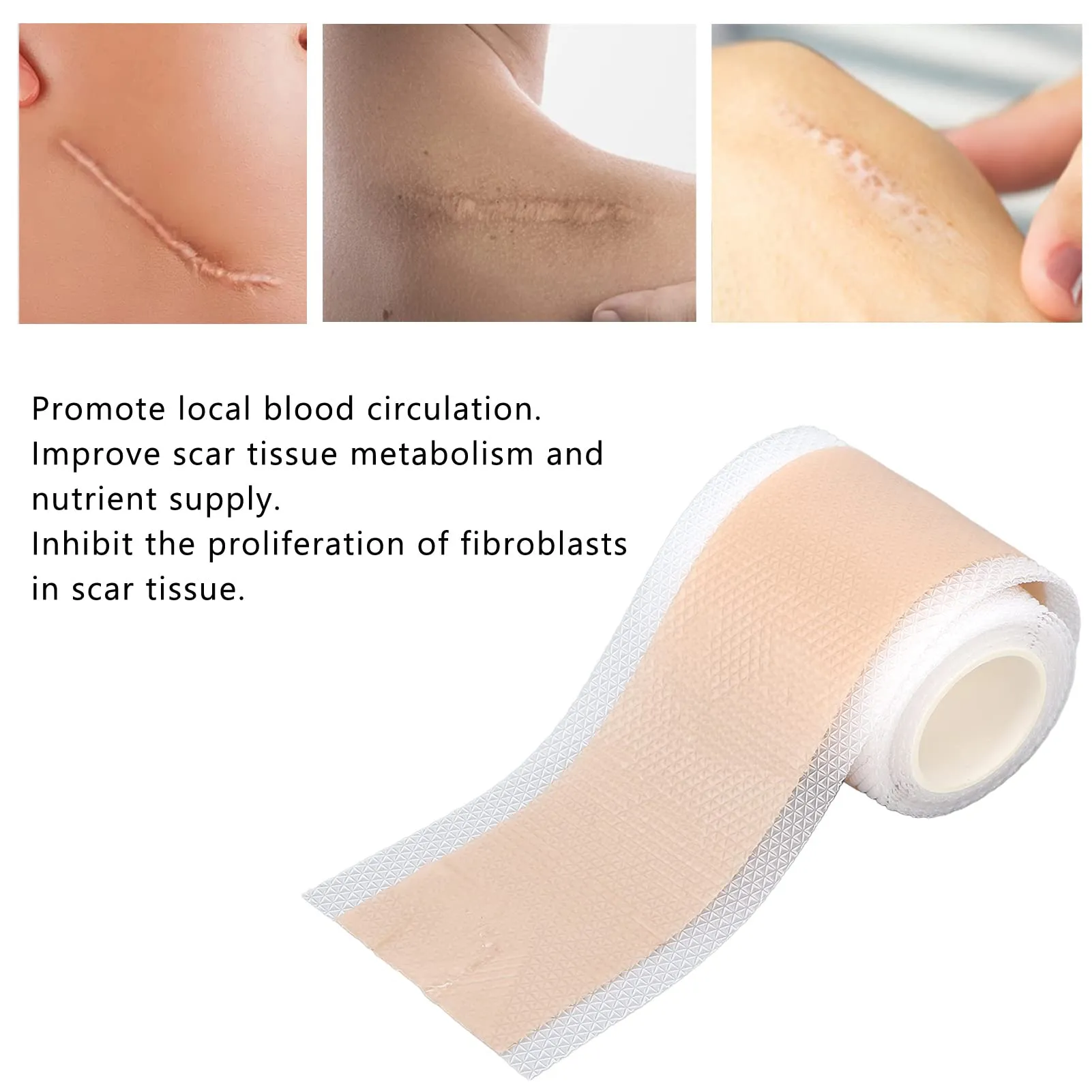 59in Silicone Scar Sheets, Self Adhesion Reusable Scar Removal Gel Tape for C Section, Post Surgery, Burns, Acne