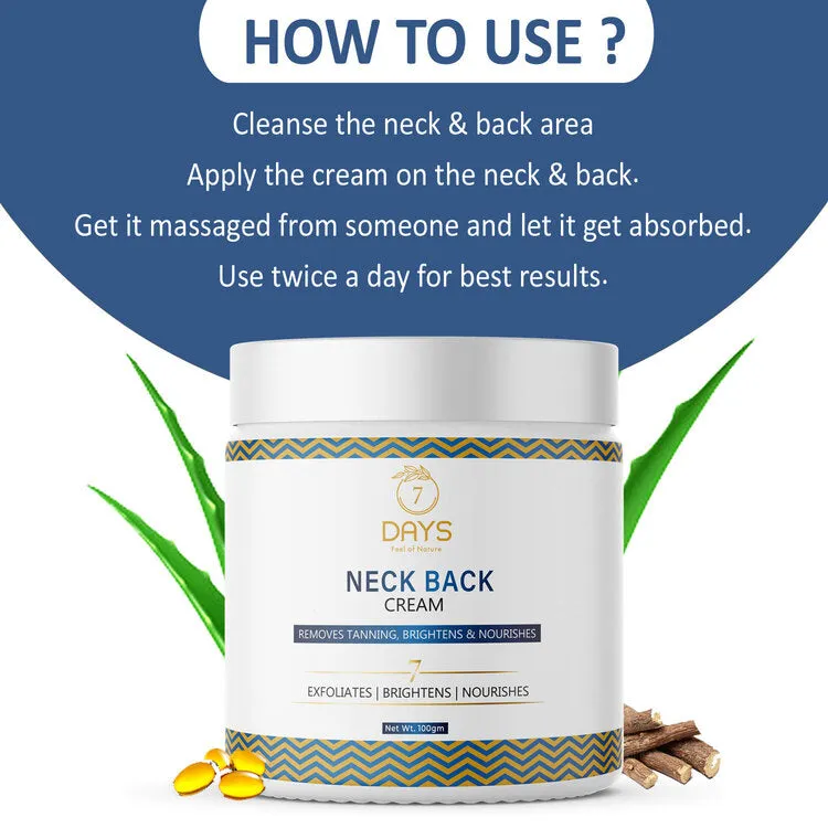 7Days Orgnic Neck Back Cream - 100 gms