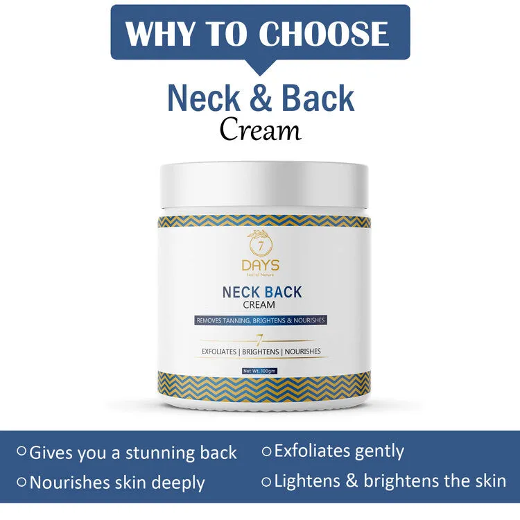 7Days Orgnic Neck Back Cream - 100 gms