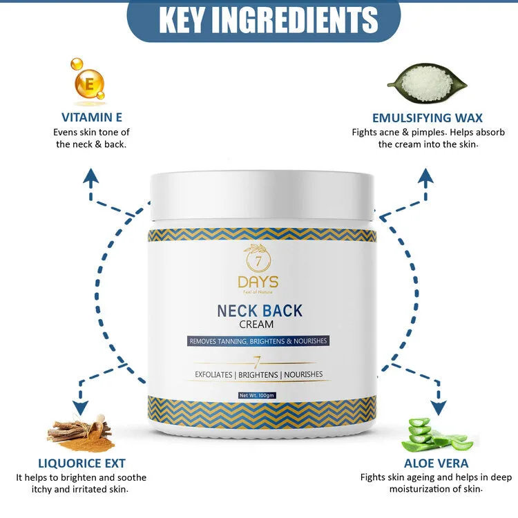 7Days Orgnic Neck Back Cream - 100 gms