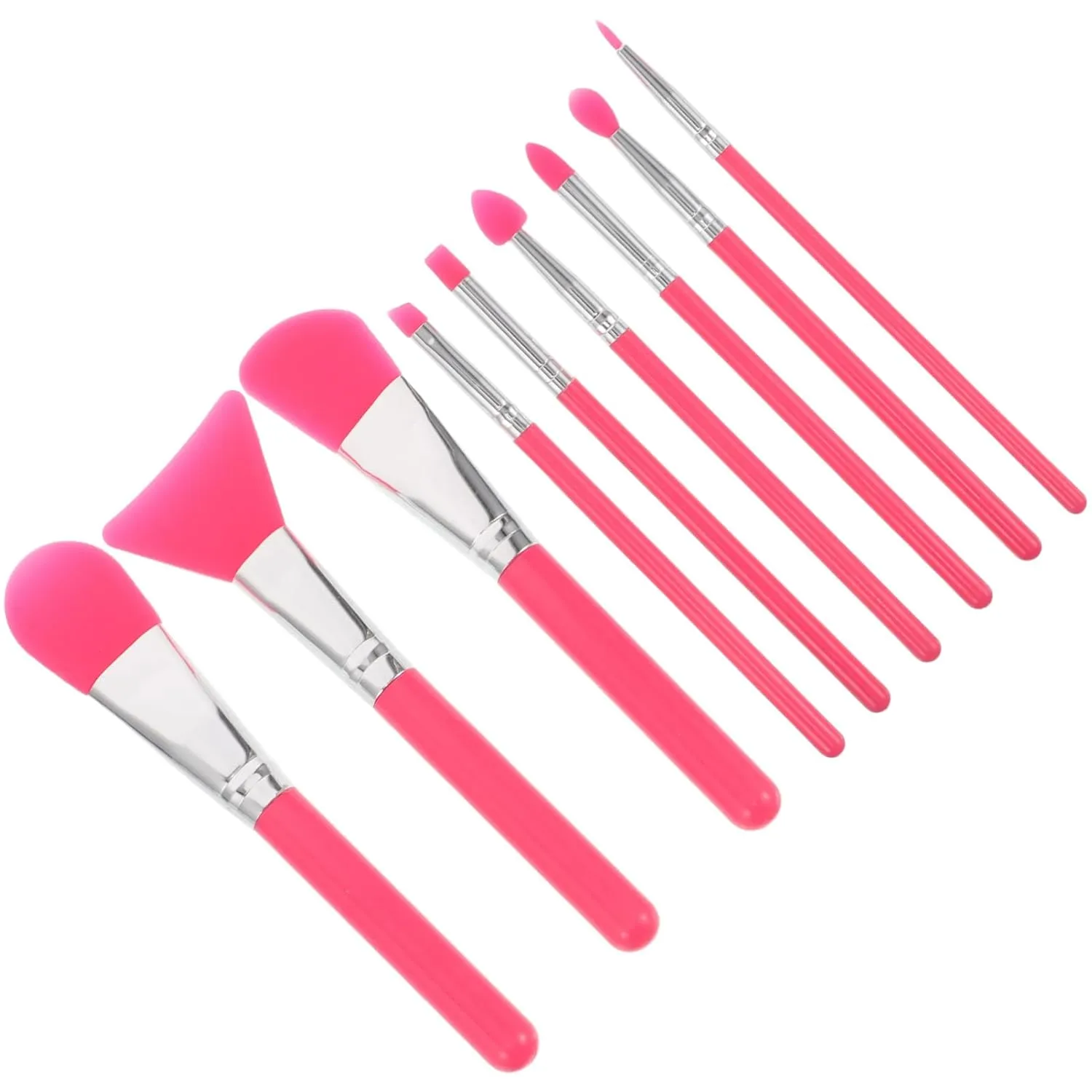 9pcs Soft Silicone Makeup Brushes Eyebrow Eyeshadow Lip Application Versatile Portable Tools for Uv Crafts and Facial Masks for All Makeup Needs