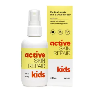 Active Skin Repair Kids First Aid Spray - Non-Toxic & Natural Antiseptic for Minor Cuts, Wounds, Scrapes, Rashes, Sunburns, and Other Irritations (3oz Spray)