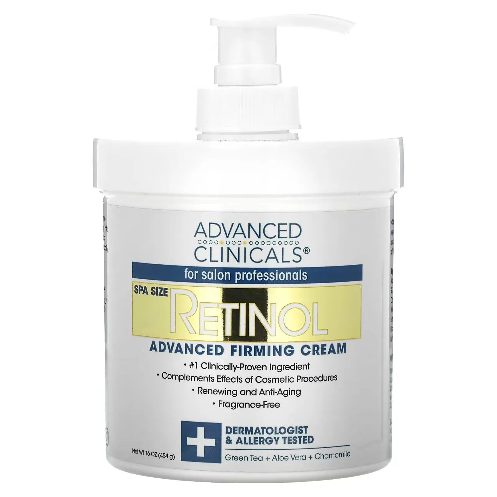 Advanced Clinicals, Retinol, Advanced Strengthening Cream, 454 g