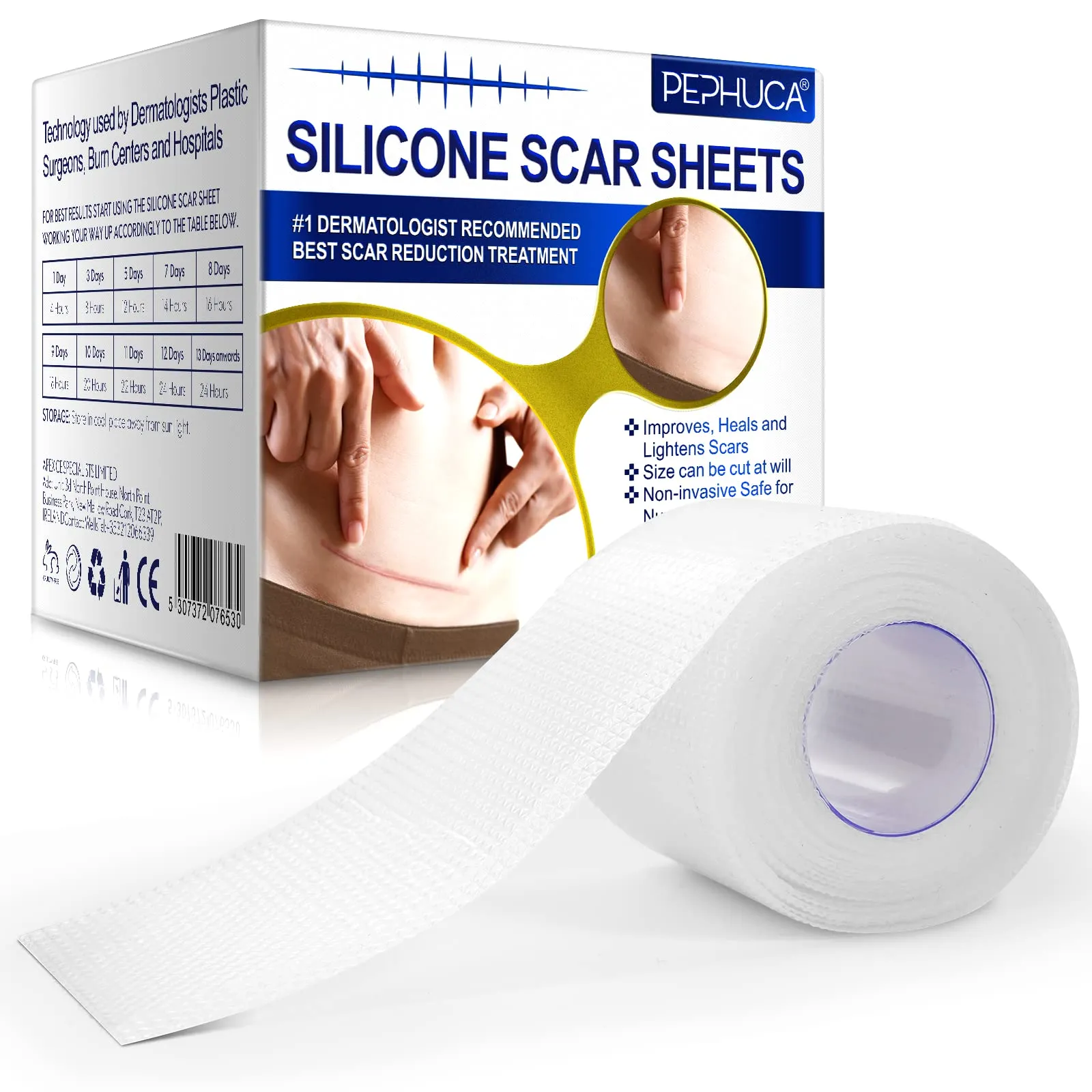 Advanced Silicone Scar Sheets, Transparent Scar Strips, Gel Tape for Scar Removal, Reusable and Effective Removal New and Old Scars(4X300CM)