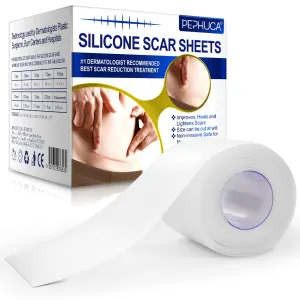 Advanced Silicone Scar Sheets, Transparent Scar Strips, Gel Tape for Scar Removal, Reusable and Effective Removal New and Old Scars(4X300CM)