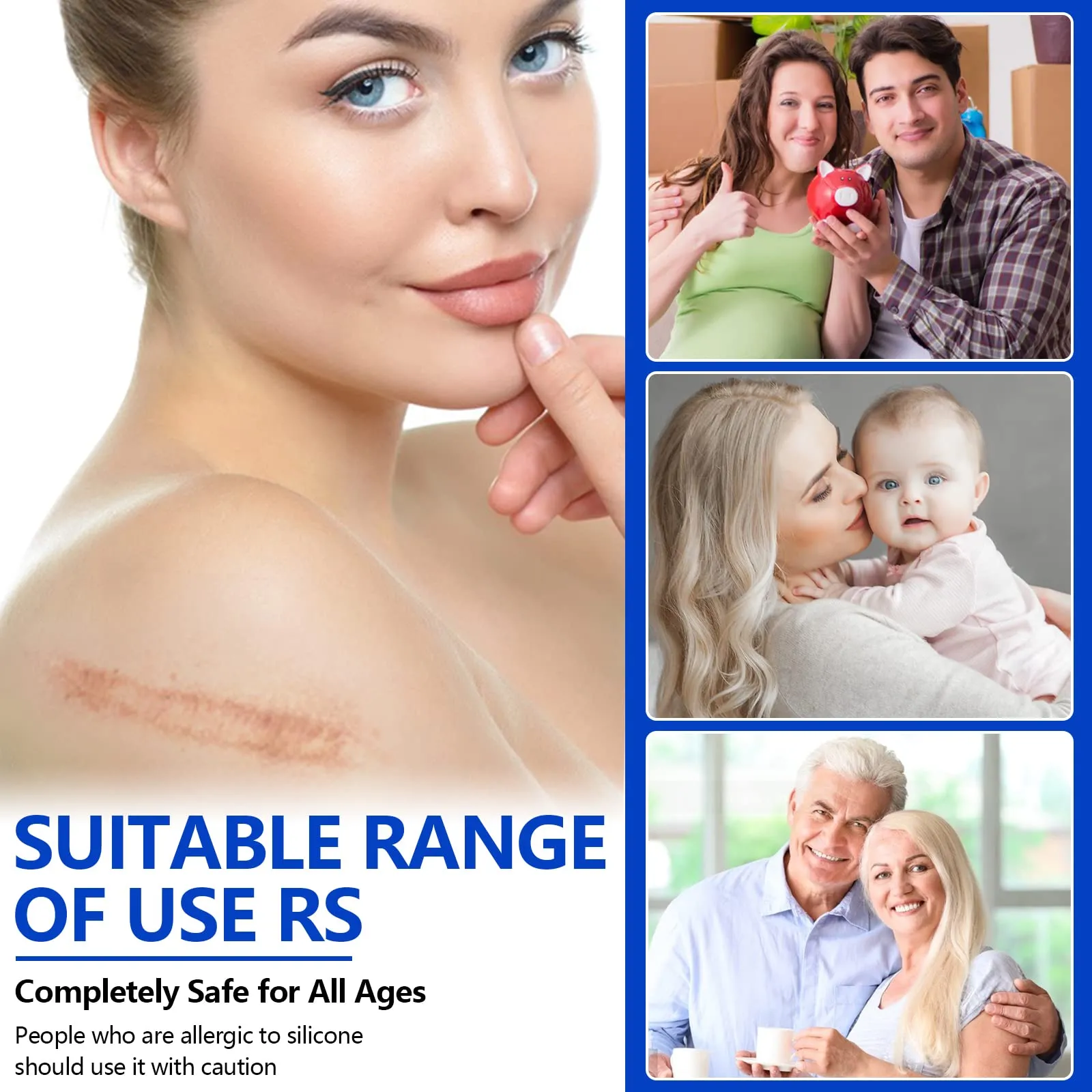 Advanced Silicone Scar Sheets, Transparent Scar Strips, Gel Tape for Scar Removal, Reusable and Effective Removal New and Old Scars(4X300CM)