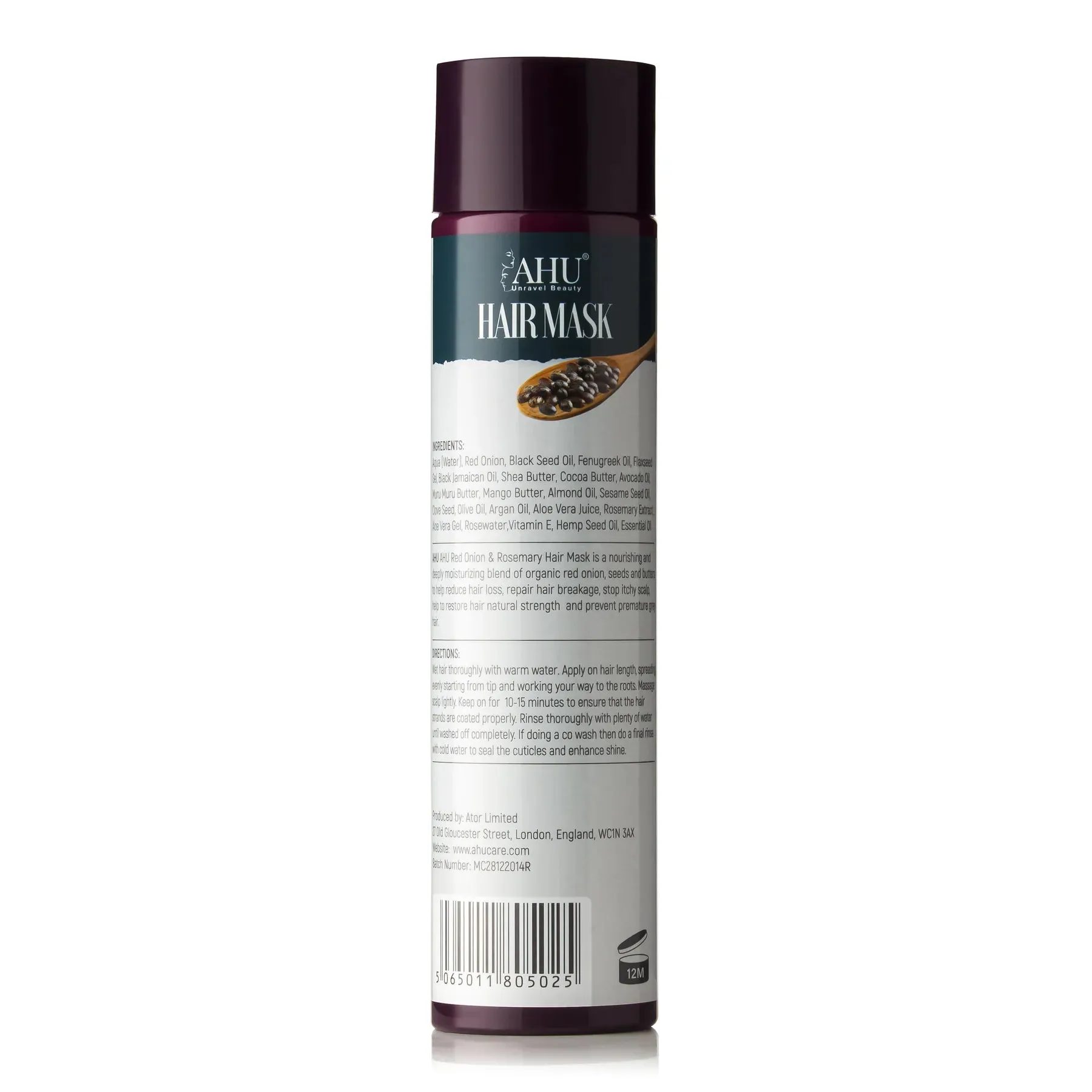 AHU Care AHU Red Onion And Rosemary Hair Mask 300ml
