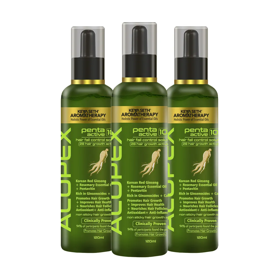 Alopex Penta Active 10, Solution for New Hair Growth & Hair Fall Control, Enriched with Korean Red Ginseng, Biotin & Vitamin E (Clinically Proven)