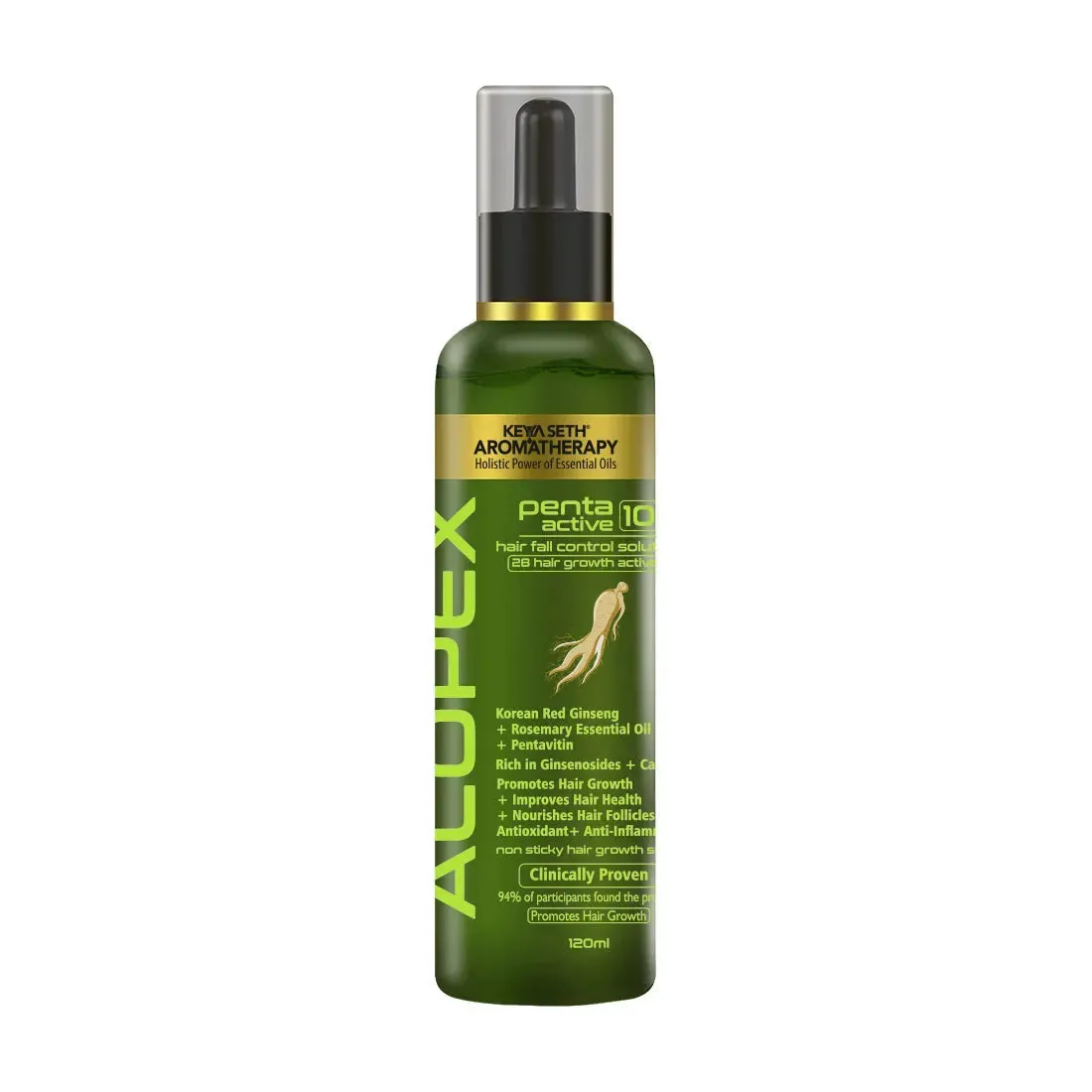 Alopex Penta Active 10, Solution for New Hair Growth & Hair Fall Control, Enriched with Korean Red Ginseng, Biotin & Vitamin E (Clinically Proven)
