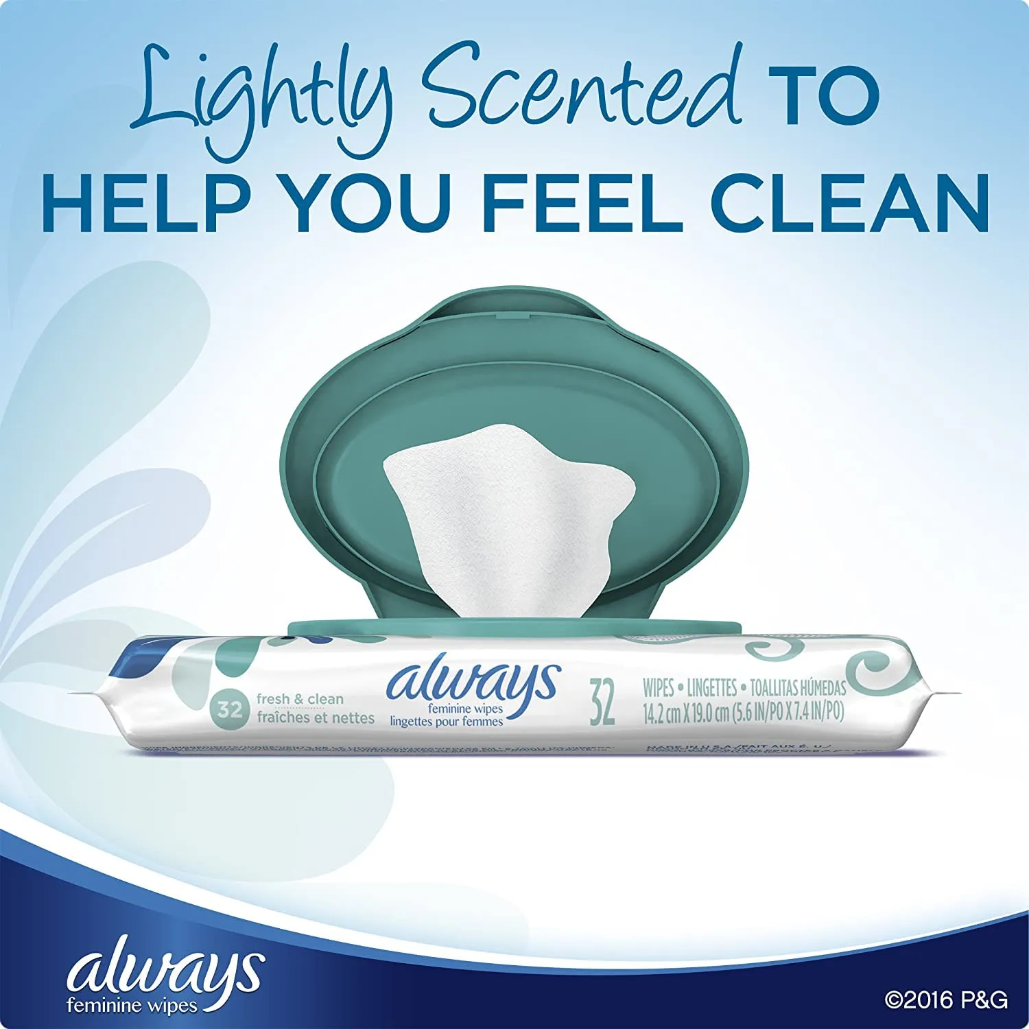 Always Fresh & Clean Feminine Wipes - 32 Count, Pack of 3