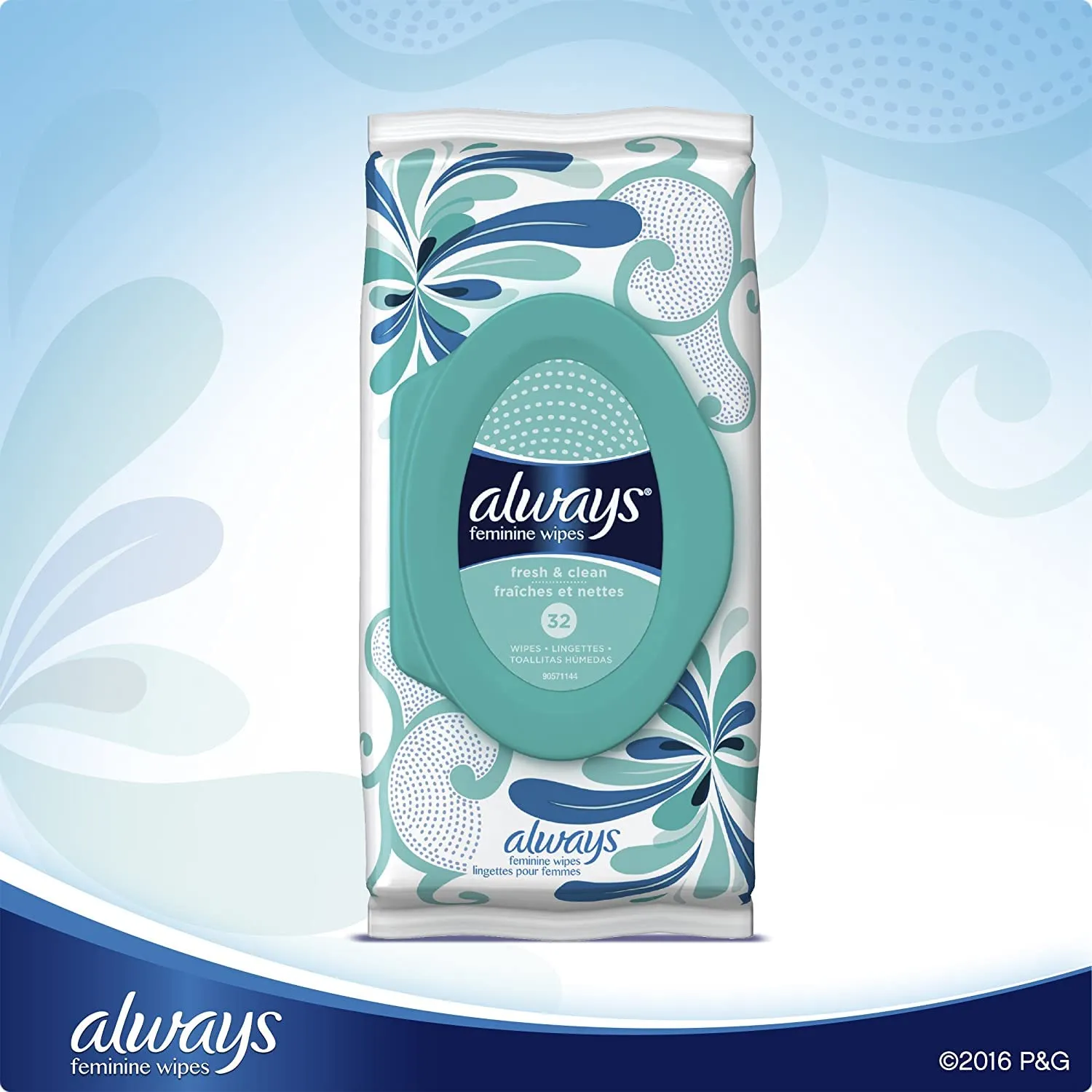 Always Fresh & Clean Feminine Wipes - 32 Count, Pack of 3
