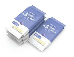 Amazon Basics Feminine Hygiene Wipes, Alcohol Free, pH Balanced, Fresh Scent, 4 Packs, 42 Wipes per Pack (168 Wipes Total)