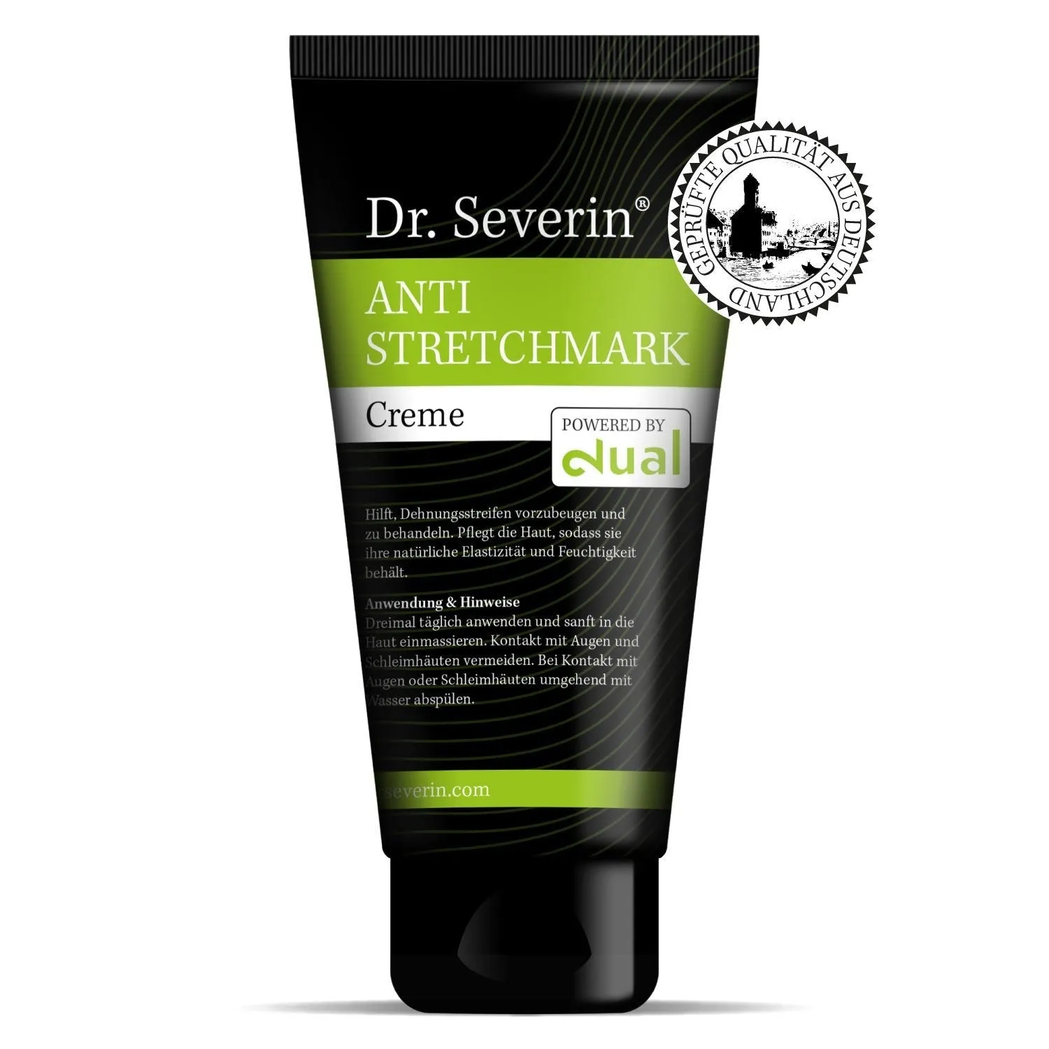 Anti-Stretch Solution: Dr. med. Severin Stretch mark Cream powered by dual. Prevent   remove stretch marks during muscle building   pregnancy, effective ointment against stretch marks, innovative.