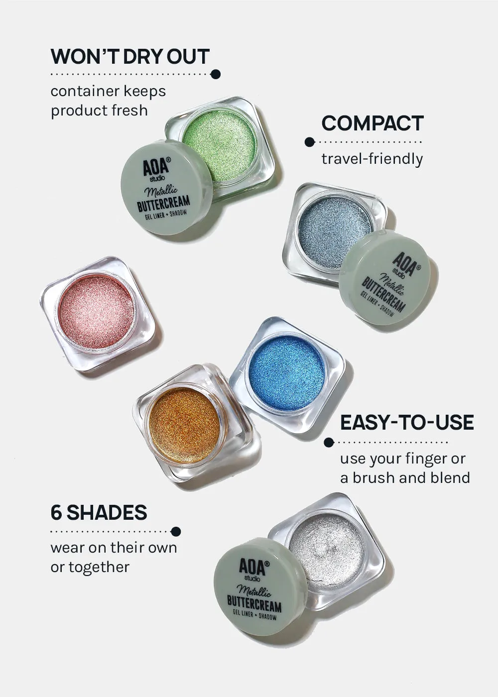 AOA Buttercream Gel Liner & Shadow- Metallics