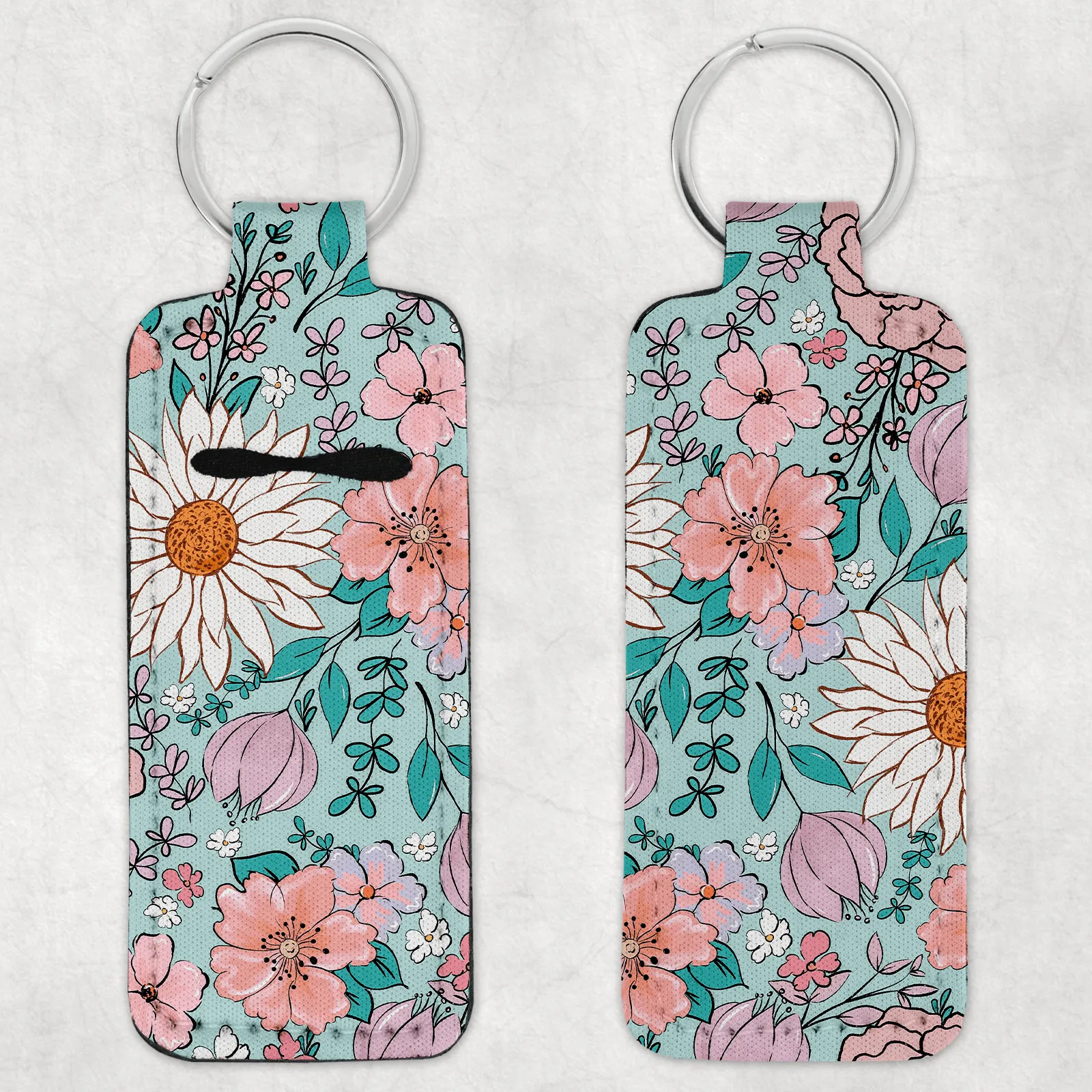 Aqua Boho Floral Lip Balm Holder