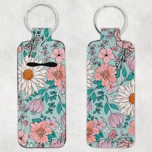 Aqua Boho Floral Lip Balm Holder