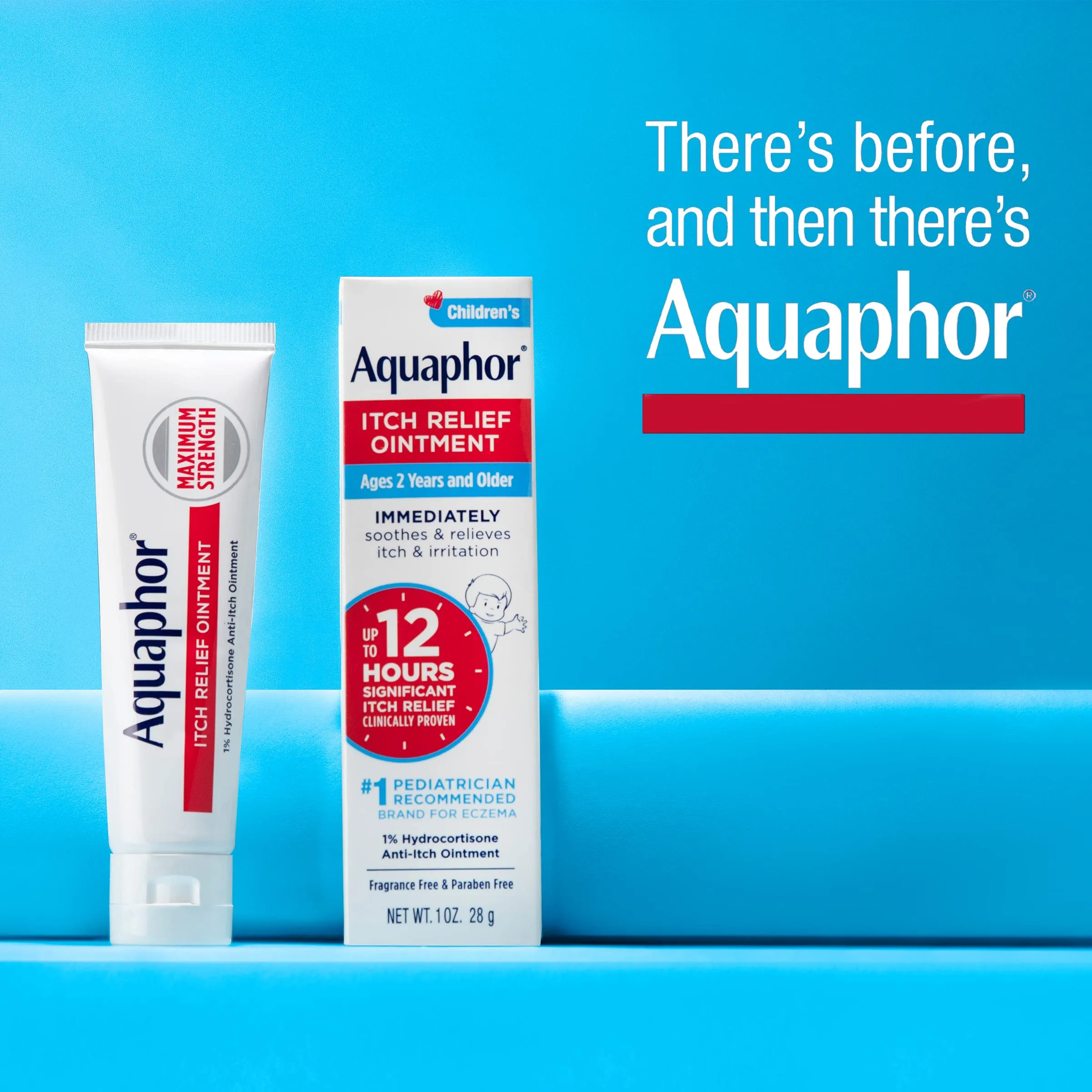 Aquaphor Children's Itch Relief Ointment, 1% Hydrocortisone Anti-Itch Ointment, 1 Oz Tube (Pack of 2)