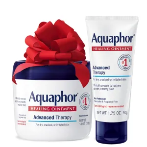 Aquaphor Healing Ointment Skin Care Set, Body Moisturizer for Dry Skin, Minor Cuts and Burns, Dry Cuticles, Cracked Heels, Hands and Lips, Holiday Gifts for Self Care, 14 Oz Jar   1.75 Oz Tube