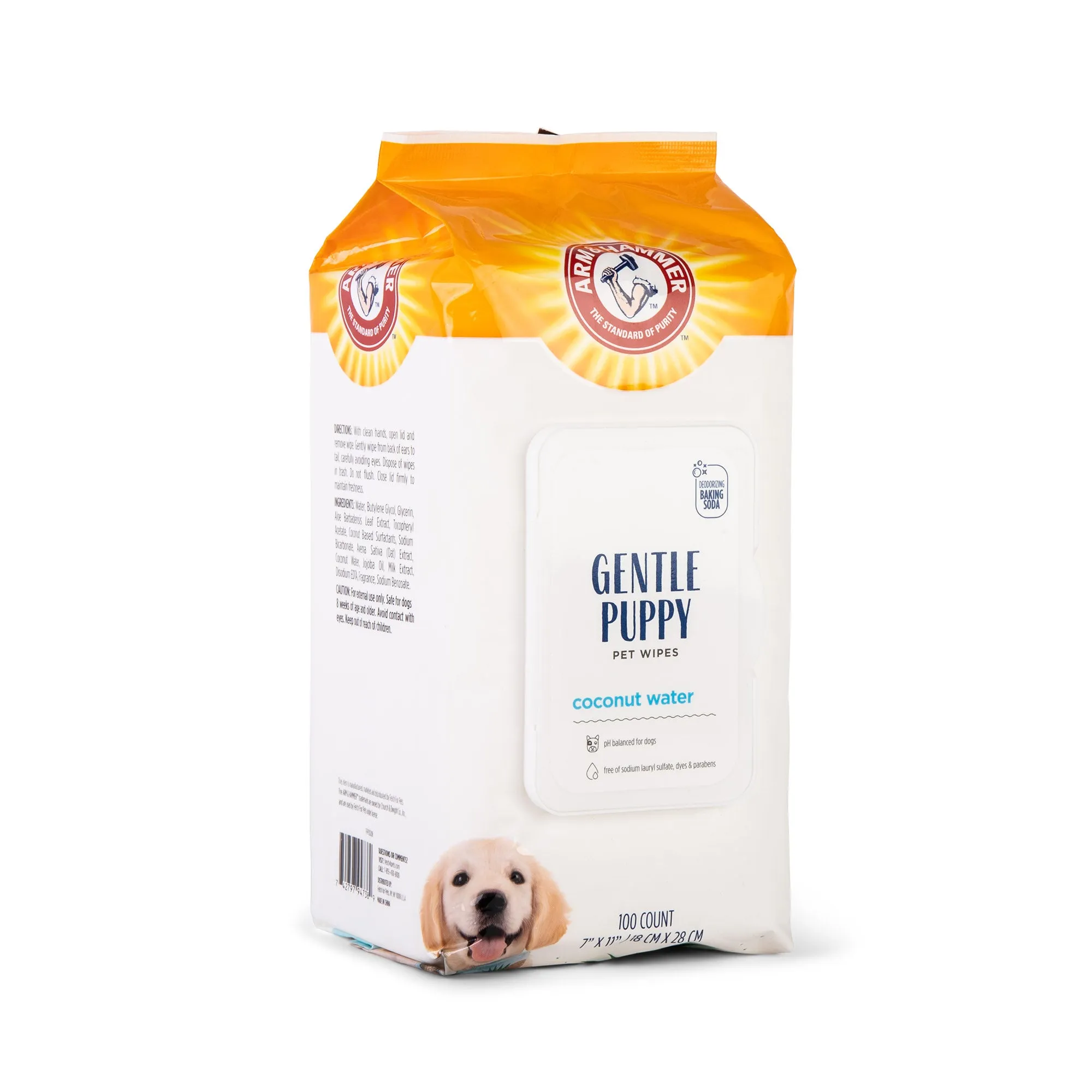 Arm & Hammer Gentle Puppy Wipes with Coconut Water - 100 Count