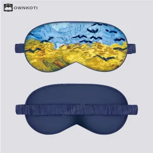 Artistic Floral Botanical Print Silk Satin Eye Mask