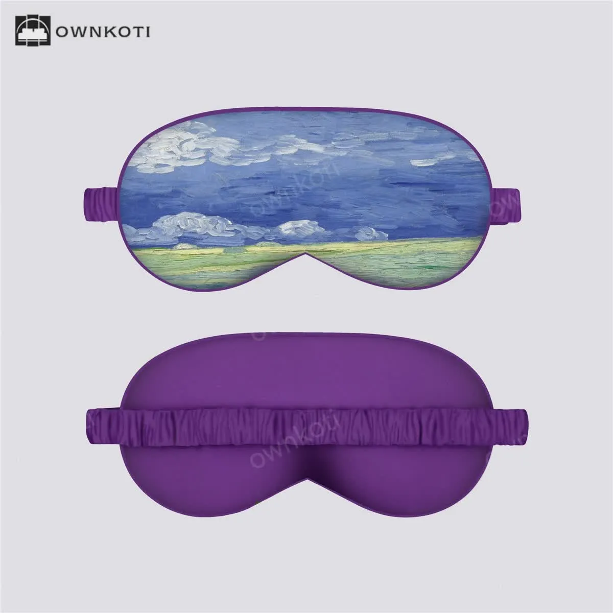Artistic Floral Botanical Print Silk Satin Eye Mask