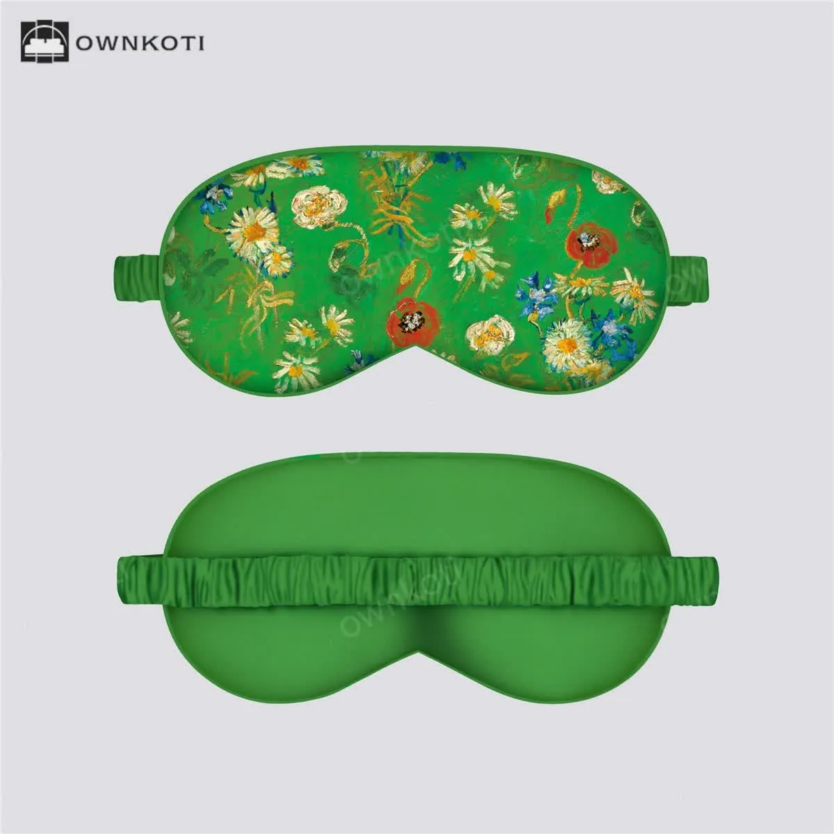 Artistic Floral Botanical Print Silk Satin Eye Mask