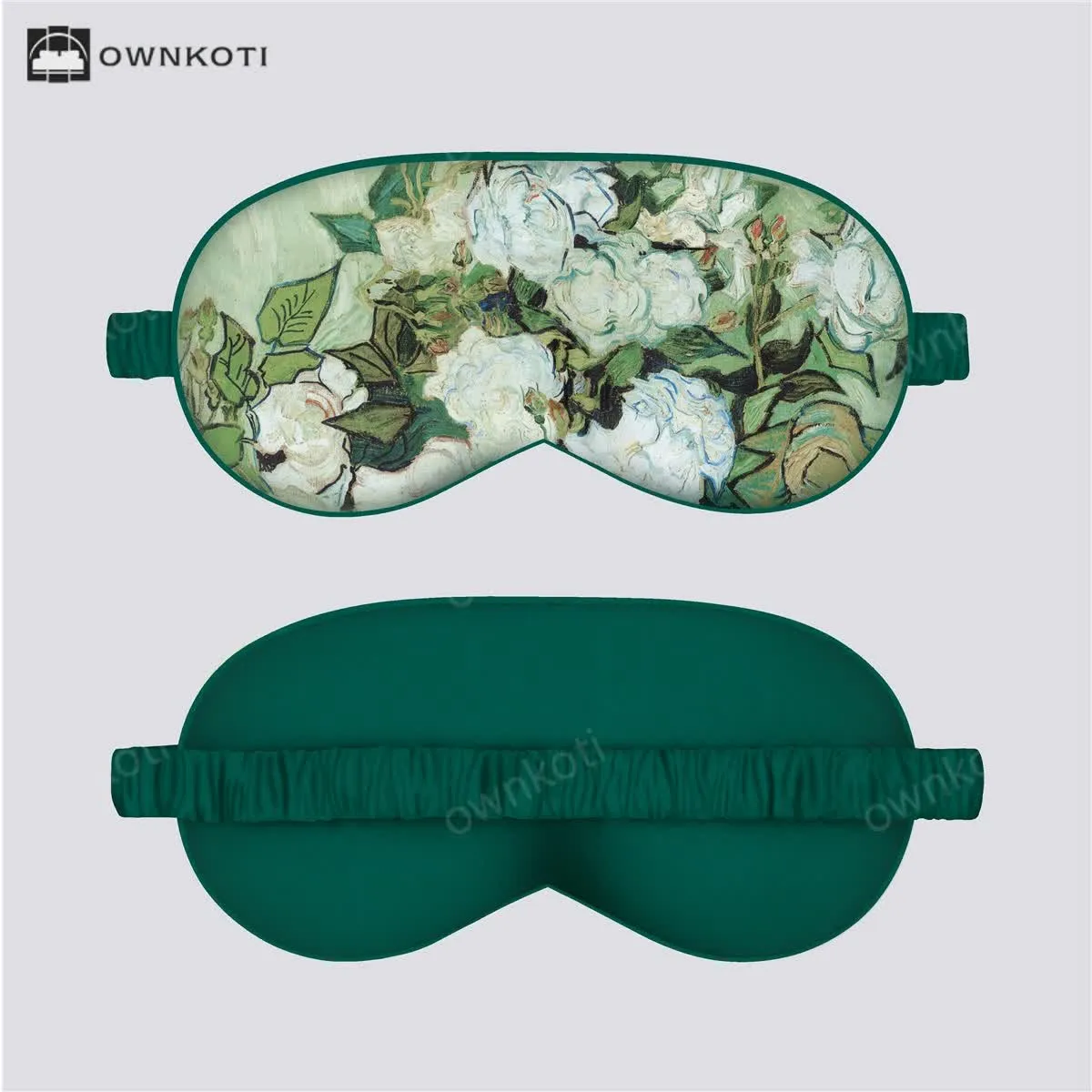 Artistic Floral Botanical Print Silk Satin Eye Mask