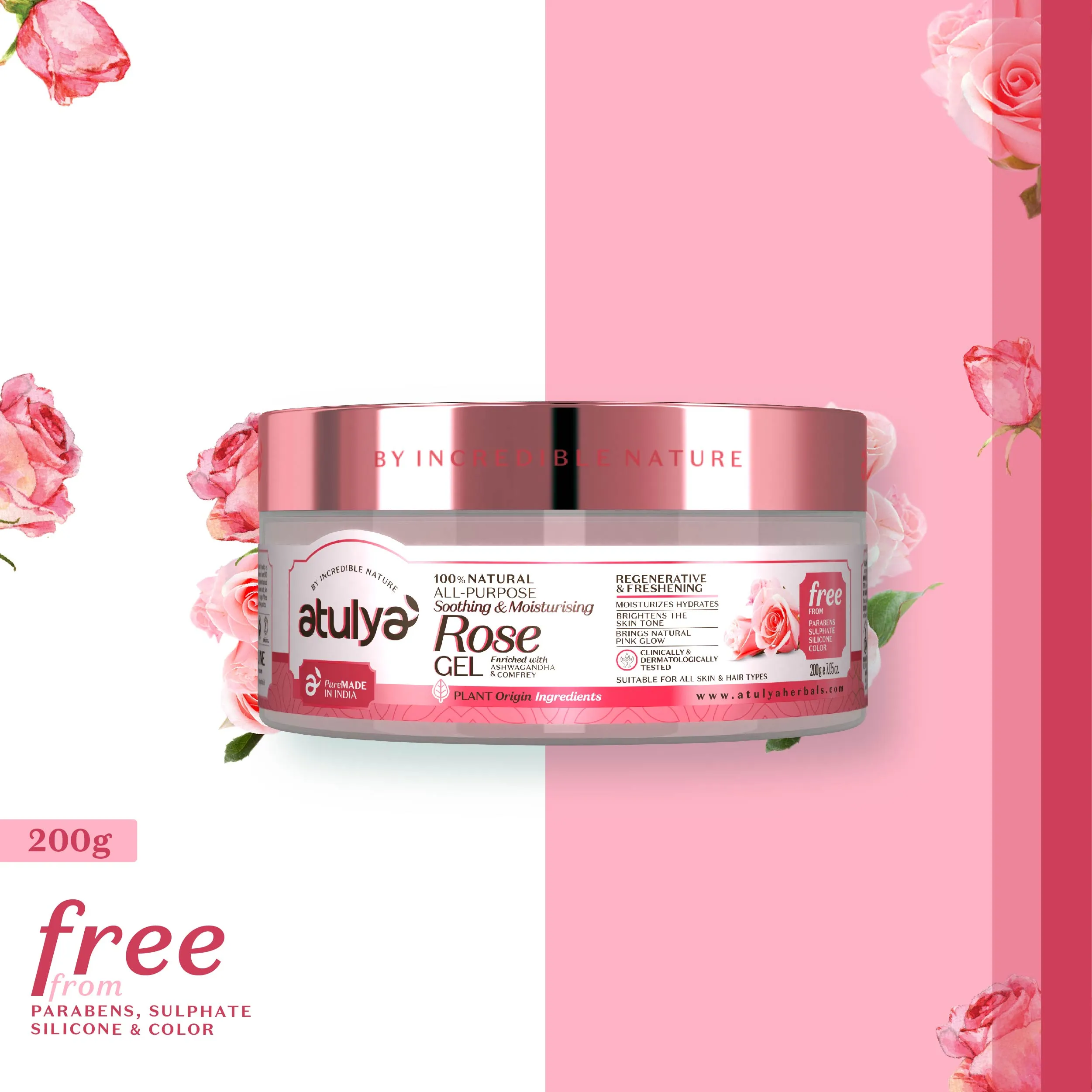atulya Rose Gel 200gm (Buy 5 Products & Get Rs.500 Off)