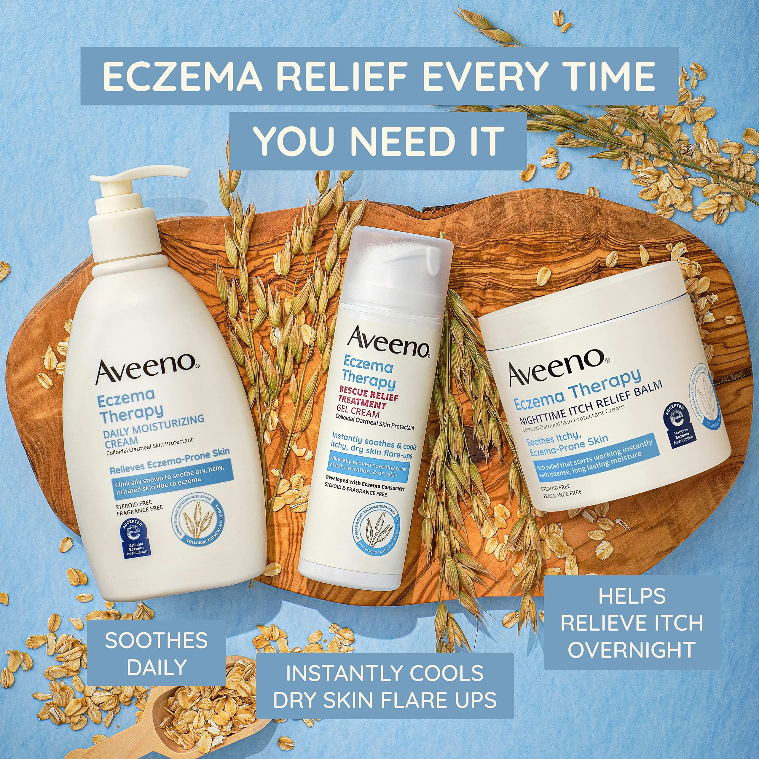 Aveeno Eczema Therapy Itch Relief Balm with Colloidal Oatmeal & Ceramide for Dry Itchy Skin, Non-Greasy, Steroid-, Fragrance- & Paraben-Free Moisturizing Skin Protectant Cream, 11 oz Unscented 11 Ounce (Pack of 1)