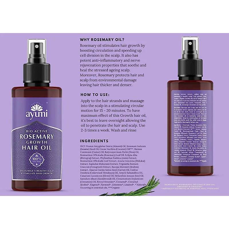 Ayumi Naturals Bio Active Rosemary Growth Hair Oil 100ml