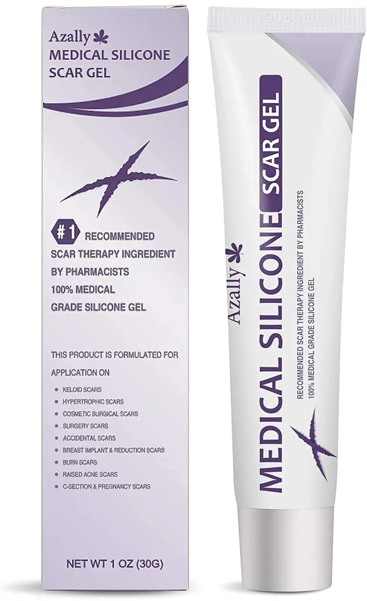 AZALLY Advanced Scar Gel - Scar Diminishing Serum - Reduces The Appearance of Old & New Scars - Best Scar Treatment for Repair Scars from Burns Cuts Acne Spots Stretch Marks