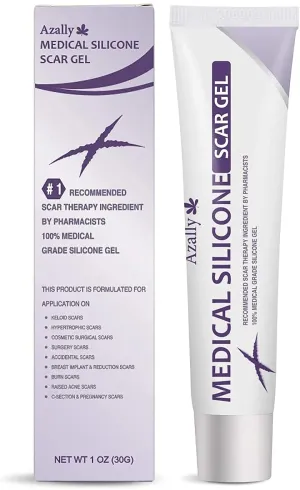 AZALLY Advanced Scar Gel - Scar Diminishing Serum - Reduces The Appearance of Old & New Scars - Best Scar Treatment for Repair Scars from Burns Cuts Acne Spots Stretch Marks