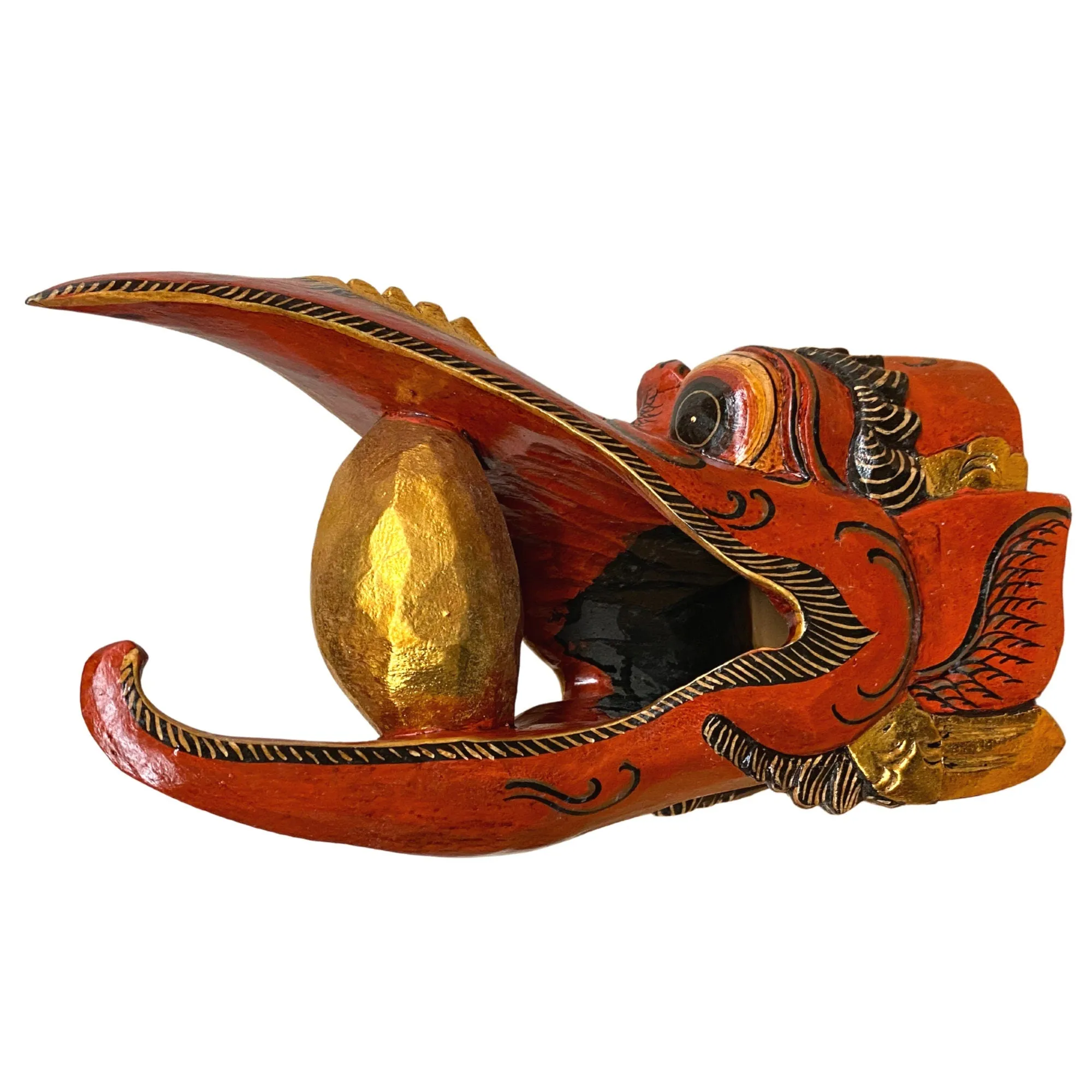 Balinese Mask Garuda Eagle Protector Polychrome Hand Carved wood Carving Bali Folk Art Wooden Mask Wall Decor